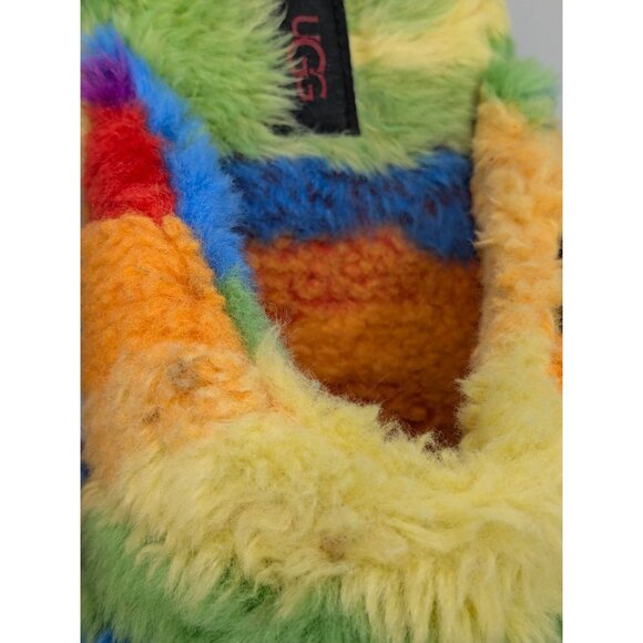 Ugg Fluff You Cali Collage Slippers Adult Size 11 Slip-On Rainbow Pride Colorful - Picture 5 of 11